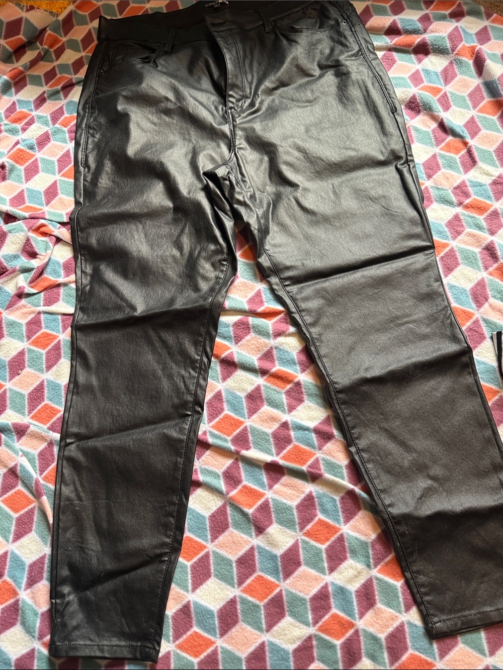 Women's Black Faux Leather Pants
